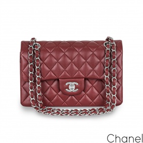 Chanel Burgundy Lambskin Small Double Flap Bag